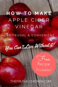 Apple Cider Vinegar is so easy to make, and you can make it at home.  In this article, you'll learn how to make ACV for FREE and how to use it around the home. From FrugalChicken.