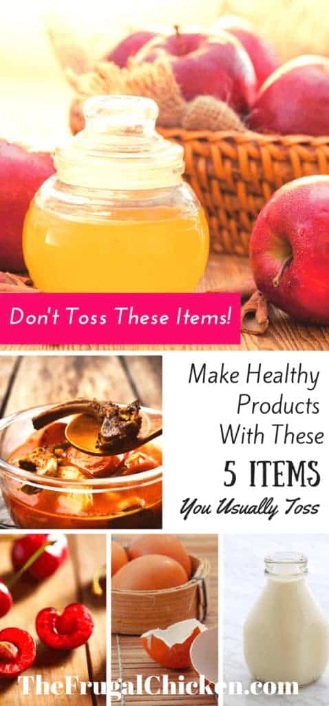 Don't throw these 5 items away! Create something healthy with them instead! Here's 5 homesteading hacks to turn items you usually toss into something frugal you'll use every day! From FrugalChicken