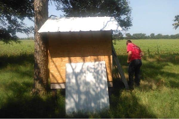 Make your own DIY chicken tractor using these plans and pallet wood. Easy step-by-step plans. From FrugalChicken