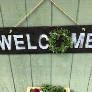 Rustic Welcome Outdoor Sign Compressor