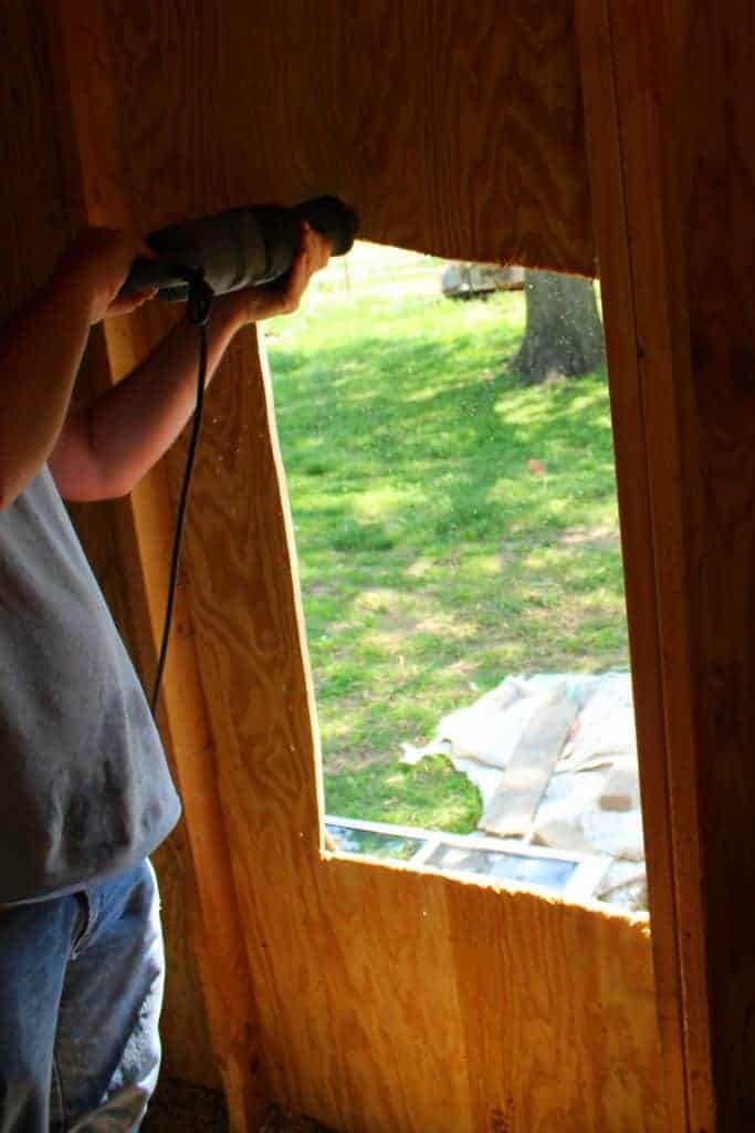 Backyard chicken coop window opening