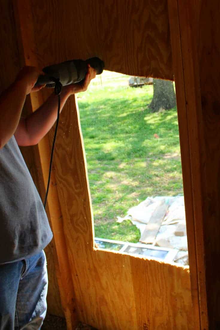 Chicken Coop Window Cutting