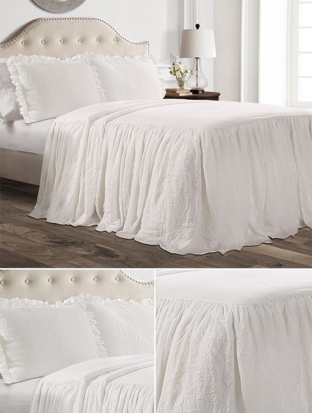 Simple Ruffle Bedspread Set 2 1