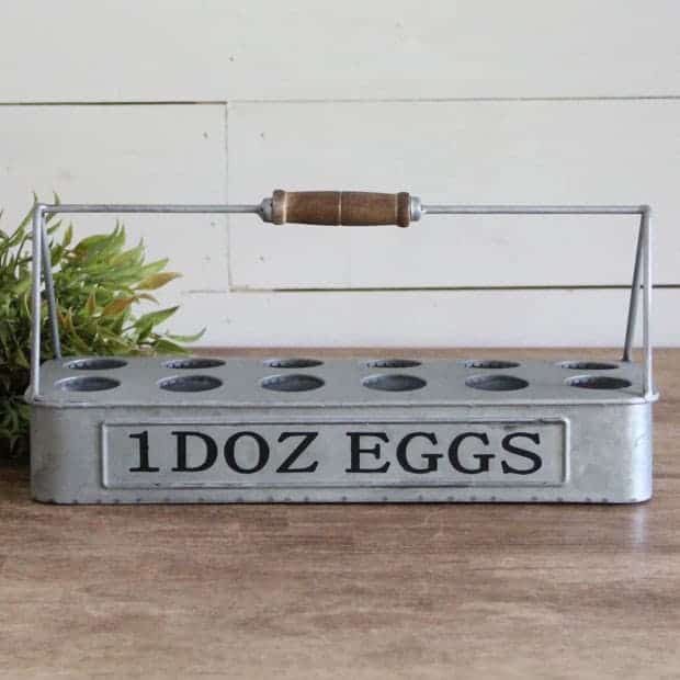 Galvanized Dozen Egg Carrier