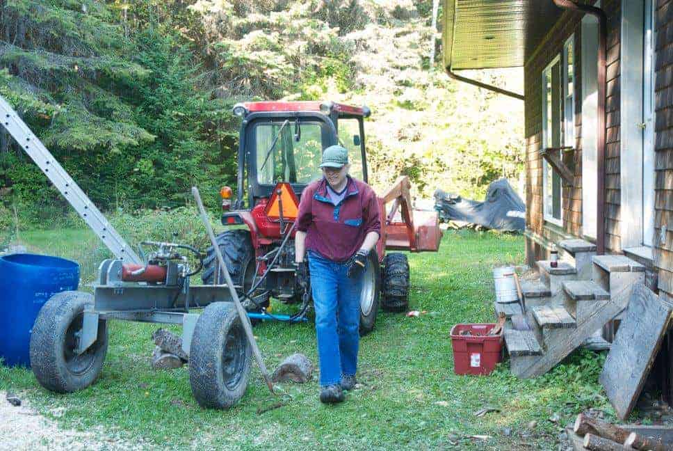 tractor with wood splitter