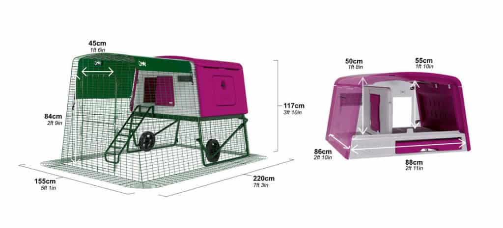 Chicken Large Coop Eglu Cube Feets Up To 10 Hens Dimensions 1