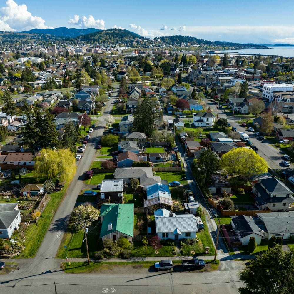 Urban neighborhood from arial perspective